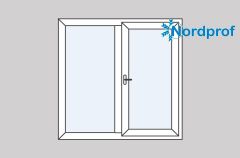 Кирпичный дом окно Nordprof 1400*1400