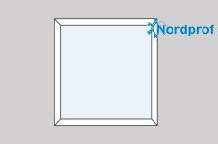 Кирпичный дом окно глухое Nordprof 1400*1400